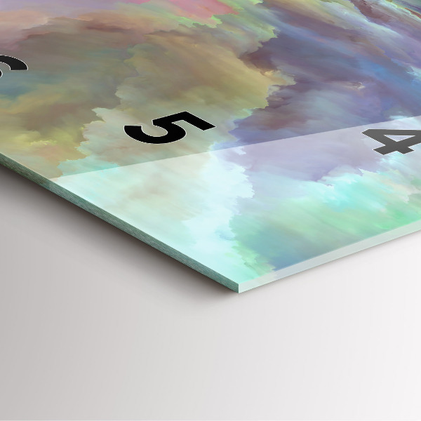 Square glass wall clock Abstract landscape