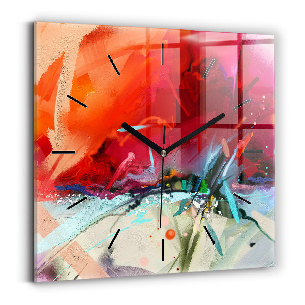 Square glass wall clock Rows of spices