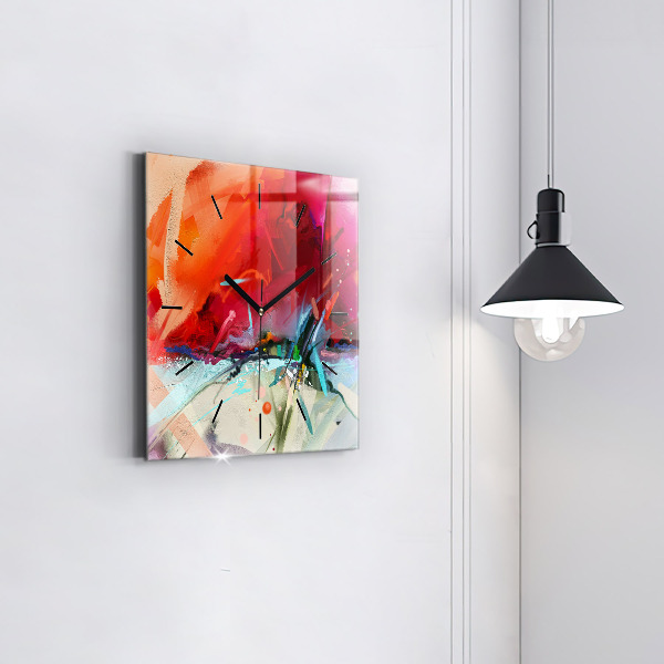 Square glass wall clock Rows of spices