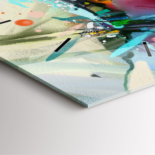 Square glass wall clock Rows of spices