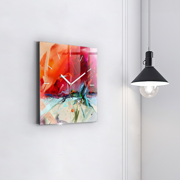 Square glass wall clock Rows of spices