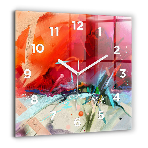 Square glass wall clock Rows of spices