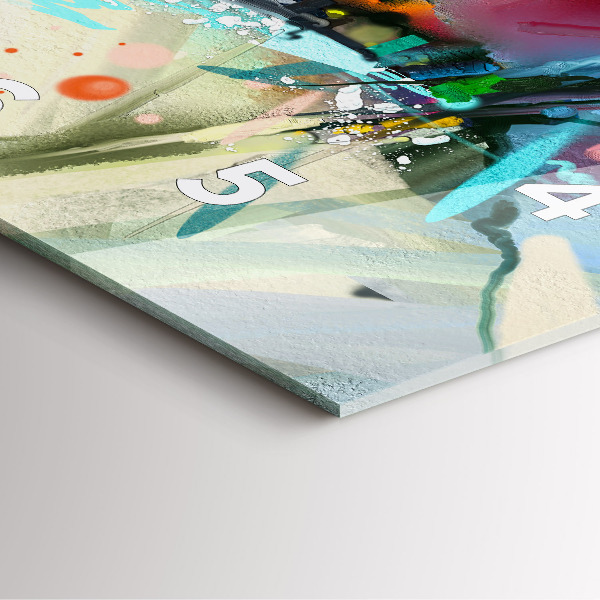 Square glass wall clock Rows of spices