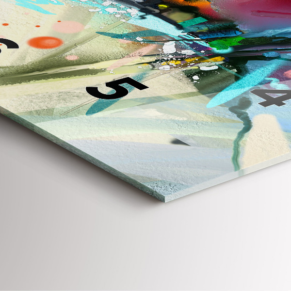 Square glass wall clock Rows of spices