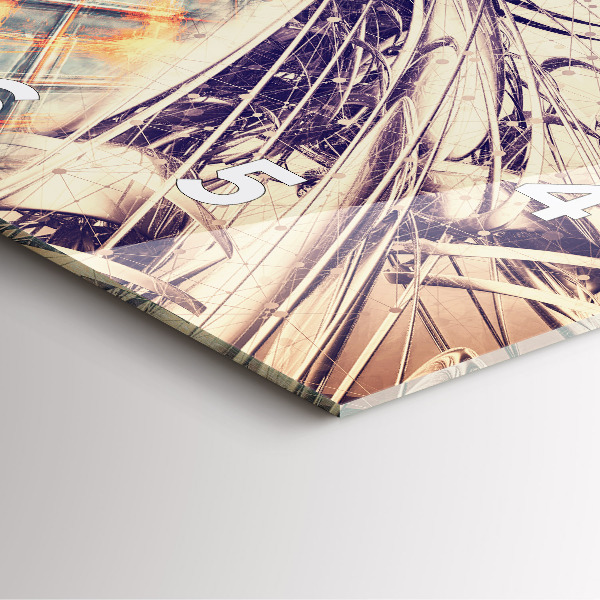 Square glass wall clock Abstract mechanism