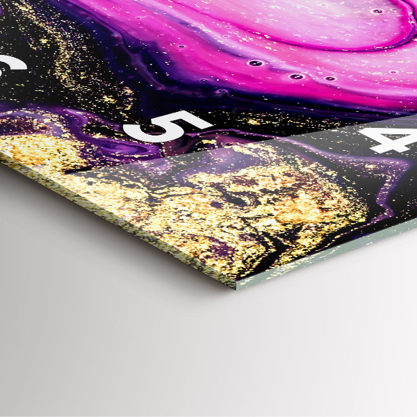 Square glass wall clock Abstract marble