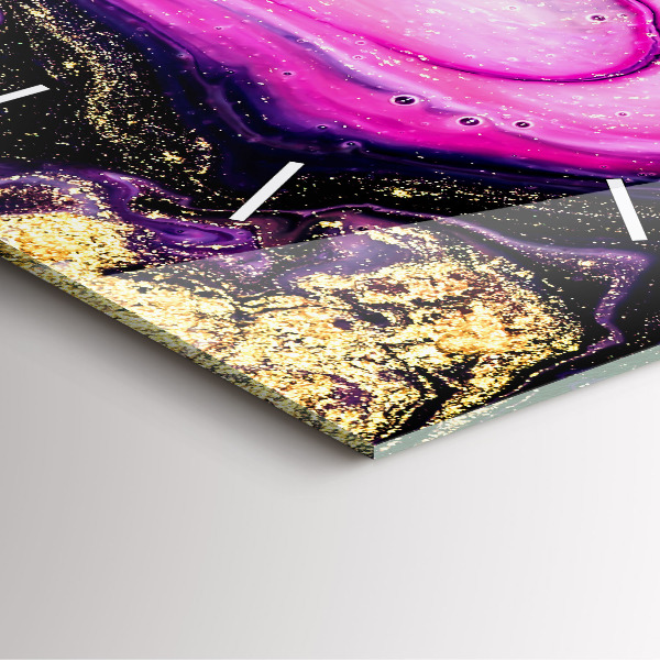 Square glass wall clock Abstract marble