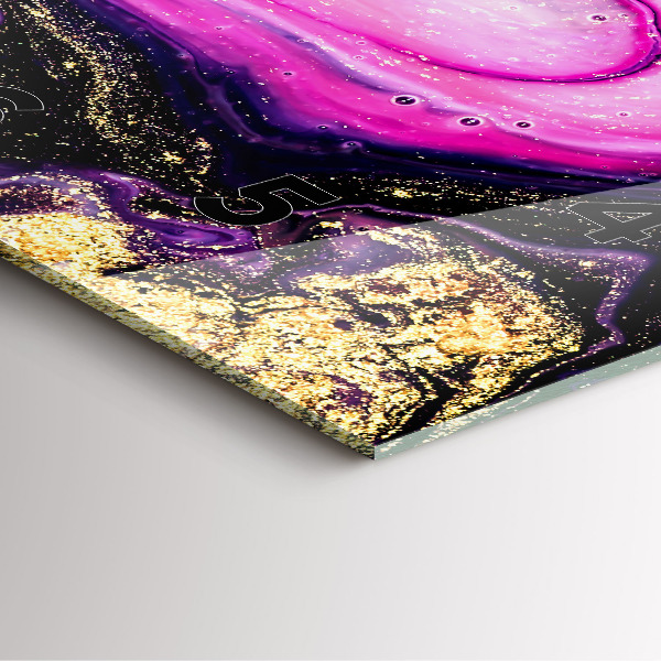 Square glass wall clock Abstract marble