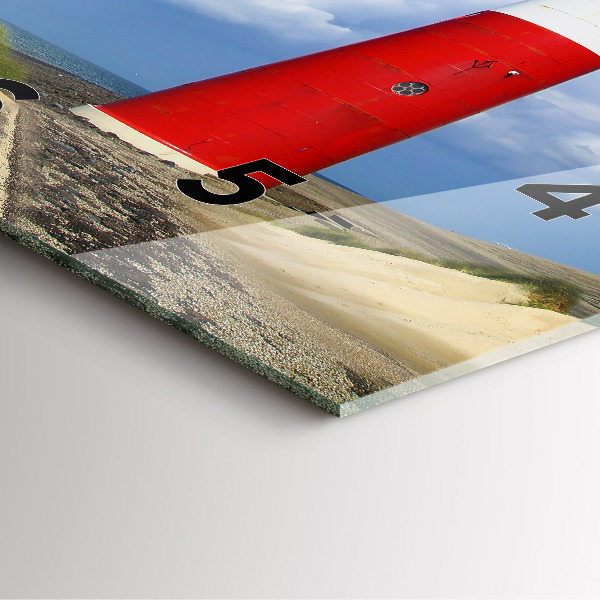 Square glass wall clock Lighthouse