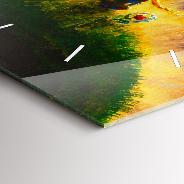 Square glass wall clock Abstraction The Little Prince