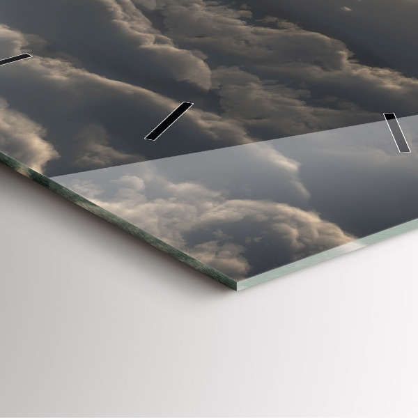 Square glass wall clock Balloon in the sky