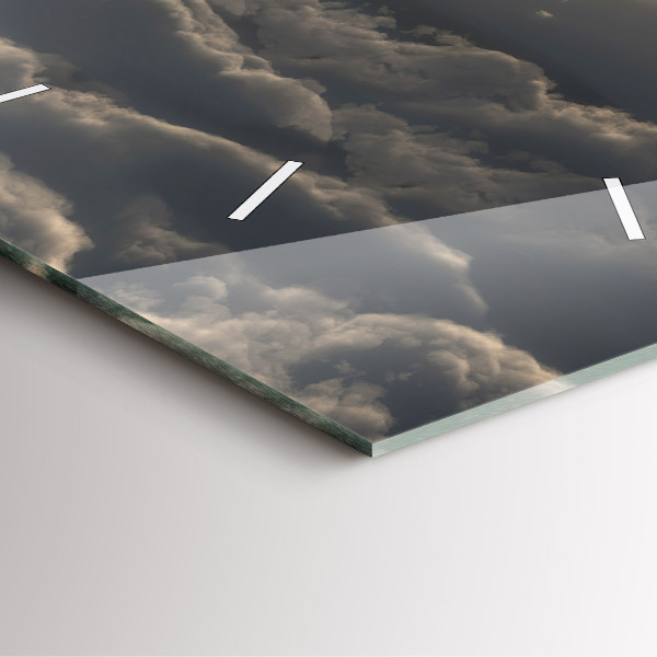 Square glass wall clock Balloon in the sky