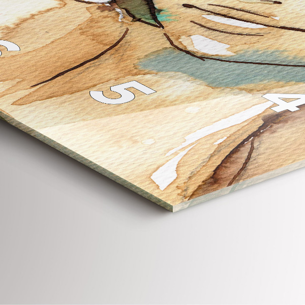 Square glass wall clock Abstraction Woman