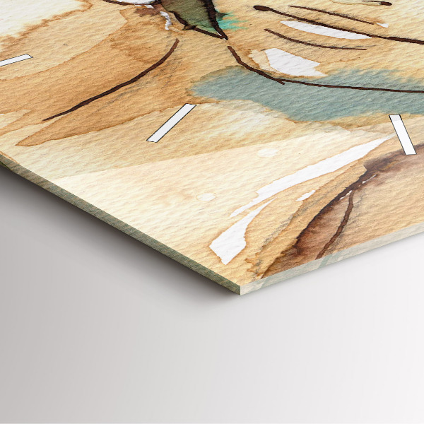 Square glass wall clock Abstraction Woman