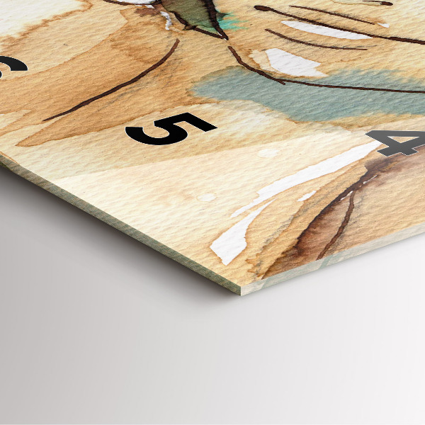 Square glass wall clock Abstraction Woman