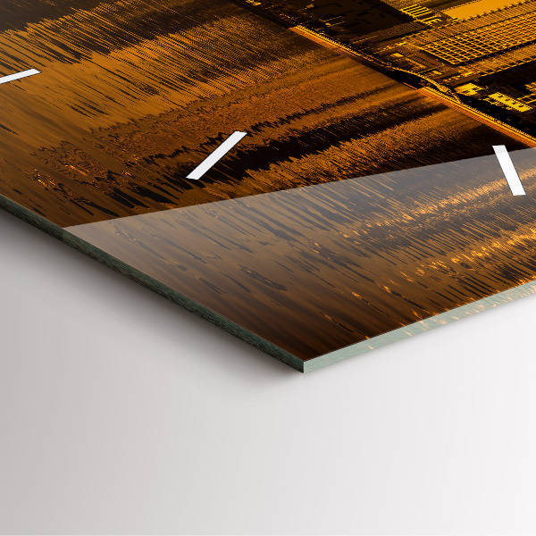 Square glass wall clock Zhujiang River