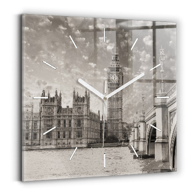 Square glass wall clock London England Big Ben