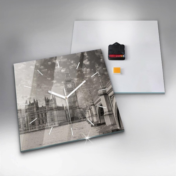 Square glass wall clock London England Big Ben