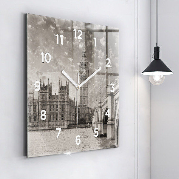 Square glass wall clock London England Big Ben