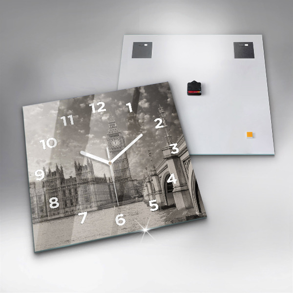 Square glass wall clock London England Big Ben