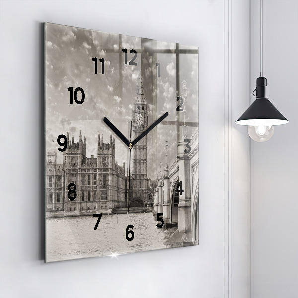 Square glass wall clock London England Big Ben