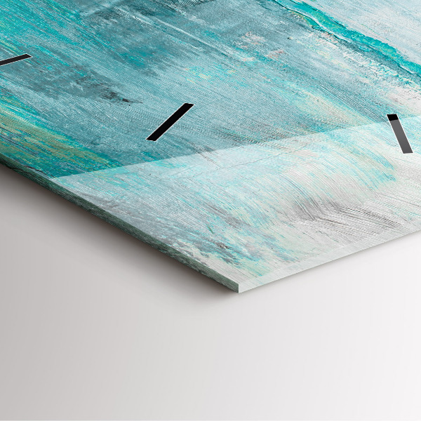 Square glass wall clock Oil texture abstract