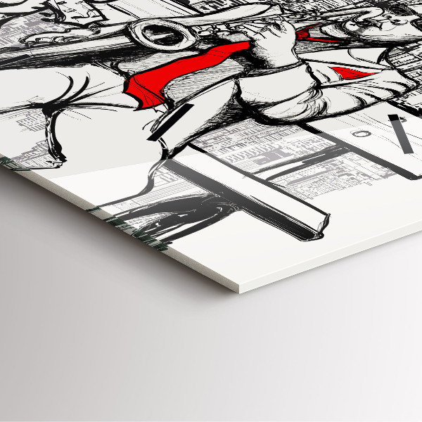 Square glass wall clock Jazz in New York