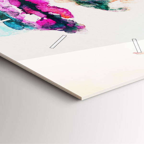 Square glass wall clock Abstract woman face