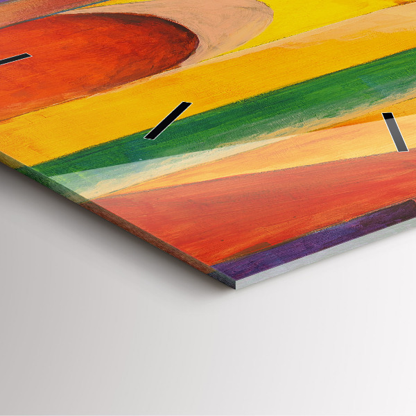 Square glass wall clock Art Decoration Abstraction