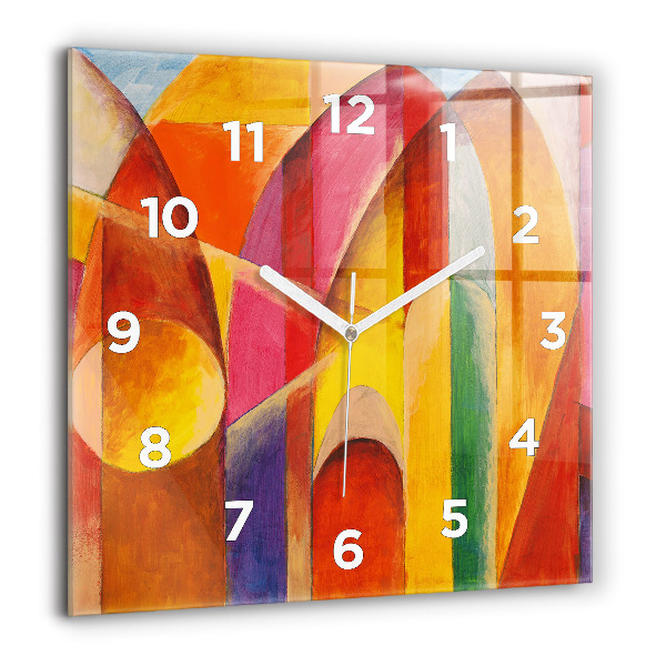Square glass wall clock Art Decoration Abstraction