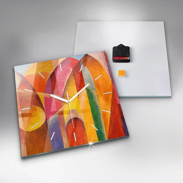 Square glass wall clock Art Decoration Abstraction