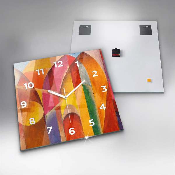 Square glass wall clock Art Decoration Abstraction