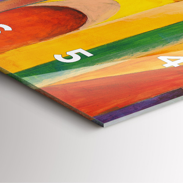 Square glass wall clock Art Decoration Abstraction