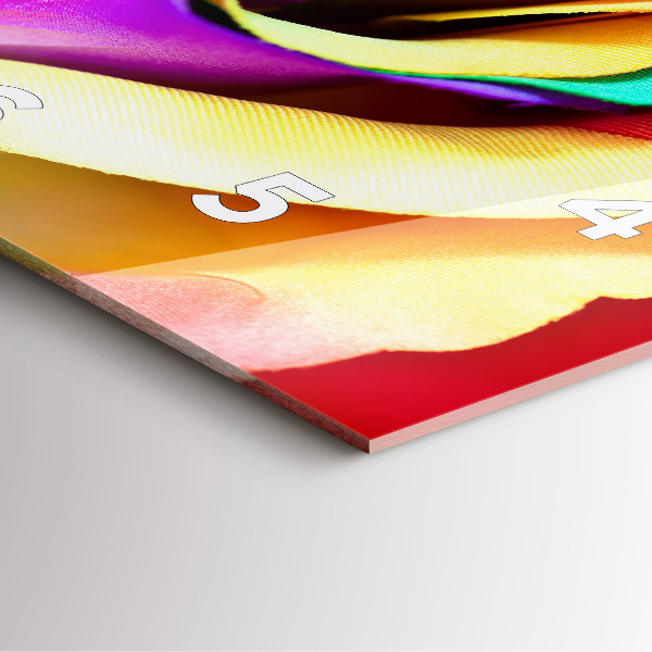 Square glass wall clock Rainbow Rose