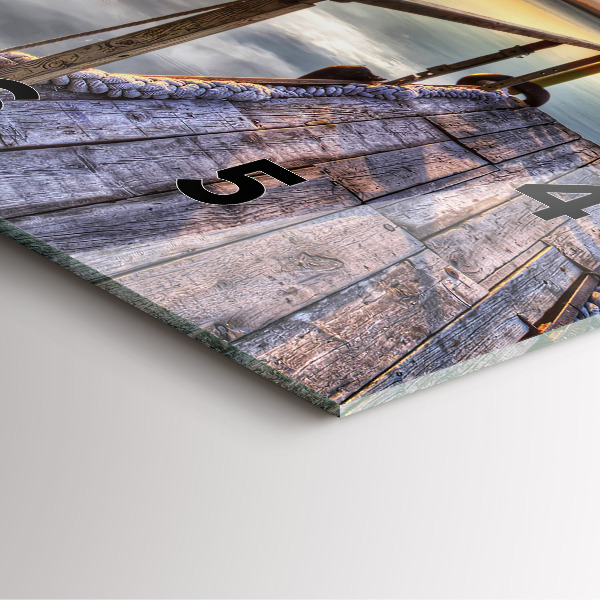 Square glass wall clock Lake Sunset