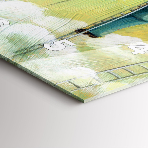 Square glass wall clock People on the ladder