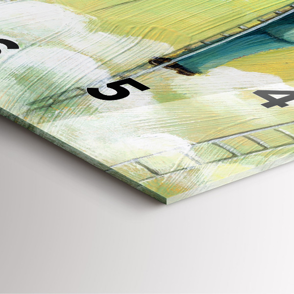 Square glass wall clock People on the ladder