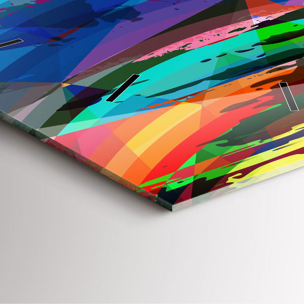 Square glass wall clock Abstract background