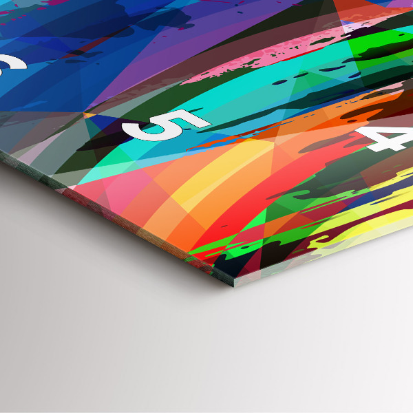 Square glass wall clock Abstract background