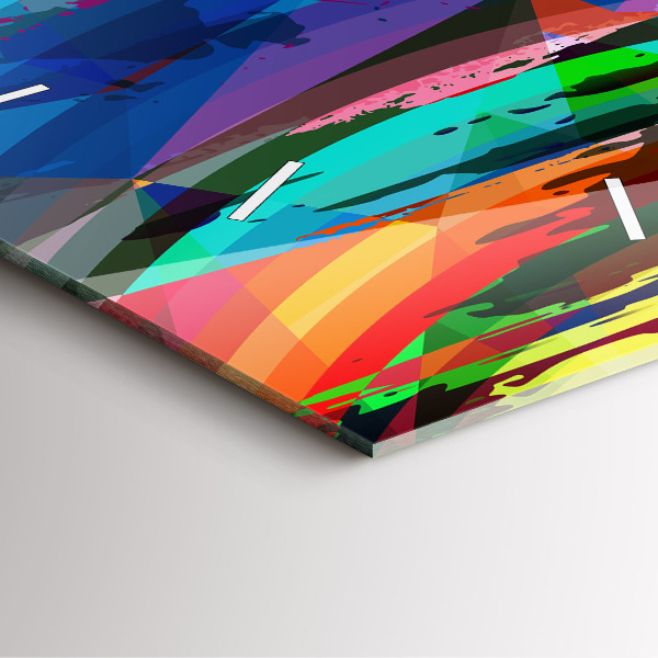 Square glass wall clock Abstract background