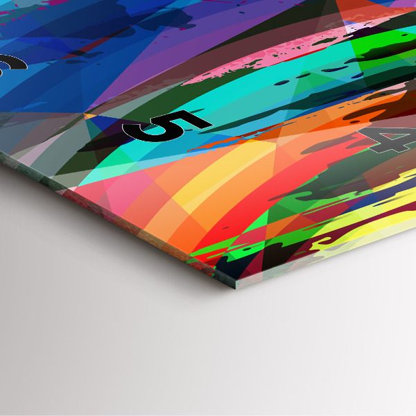 Square glass wall clock Abstract background