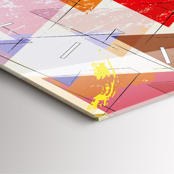 Square glass wall clock Geometric Triangles