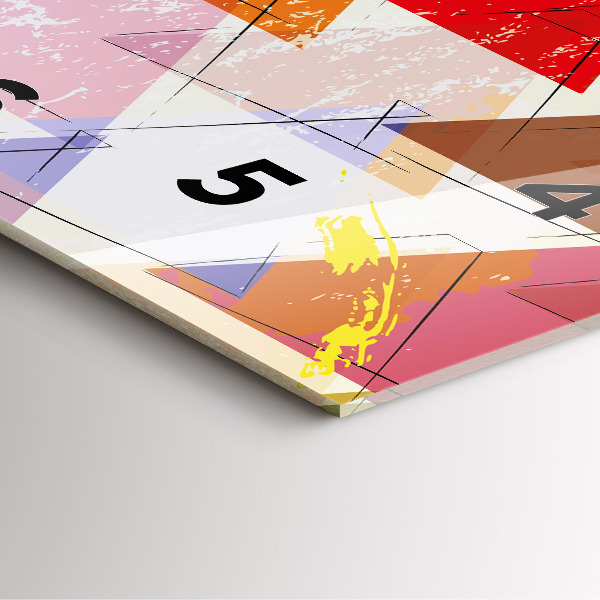 Square glass wall clock Geometric Triangles