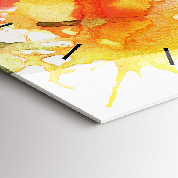 Square glass wall clock Colorful portrait of a woman