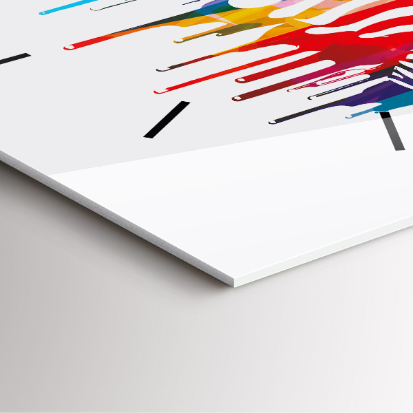 Square glass wall clock Colorful zebra