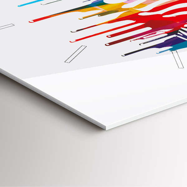 Square glass wall clock Colorful zebra