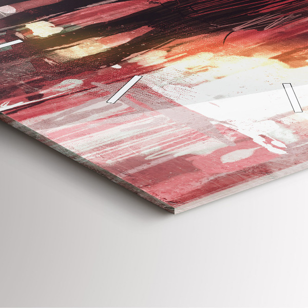 Square glass wall clock Young couple in love