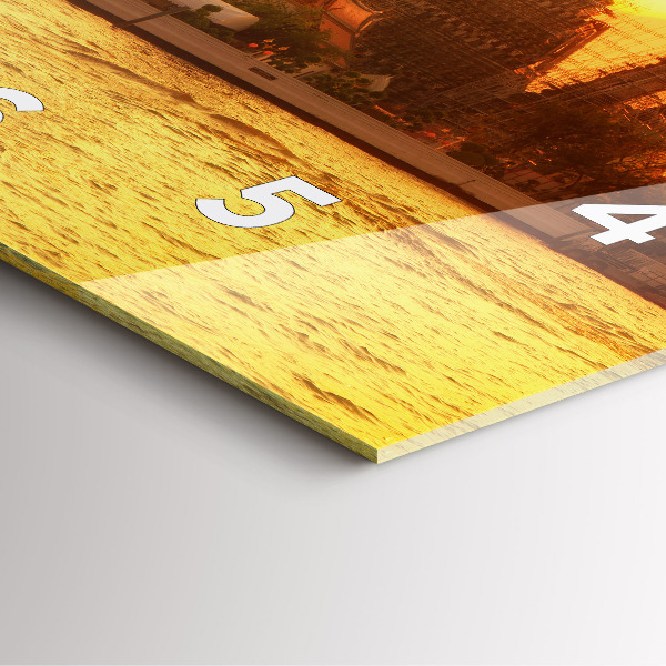 Square glass wall clock Wat arun bangkok thailand