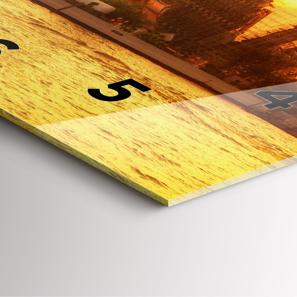 Square glass wall clock Wat arun bangkok thailand