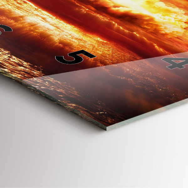 Square glass wall clock Atomic bomb explosion